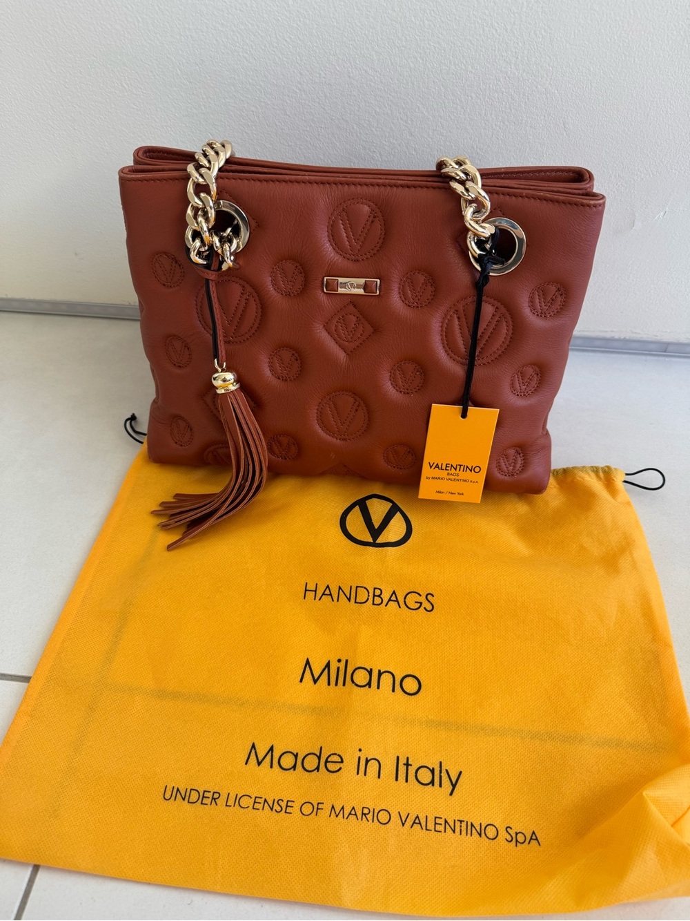 Vintage Valentino Women’s Brown Leather Shoulder Bag